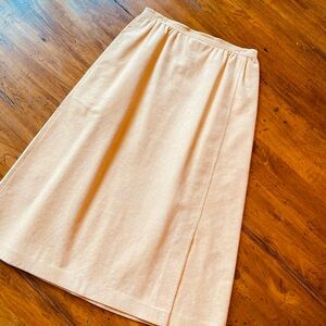 Vintage 1970s Union made ultra suede Abe Schrader tan midi skirt
